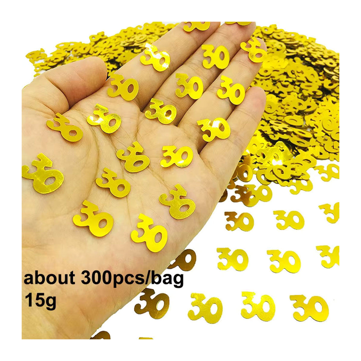 PartiesTour Happy Birthday Konfetti in Gold mit Zahlenfiguren für deine Partydeko, 15 g - Bild 4