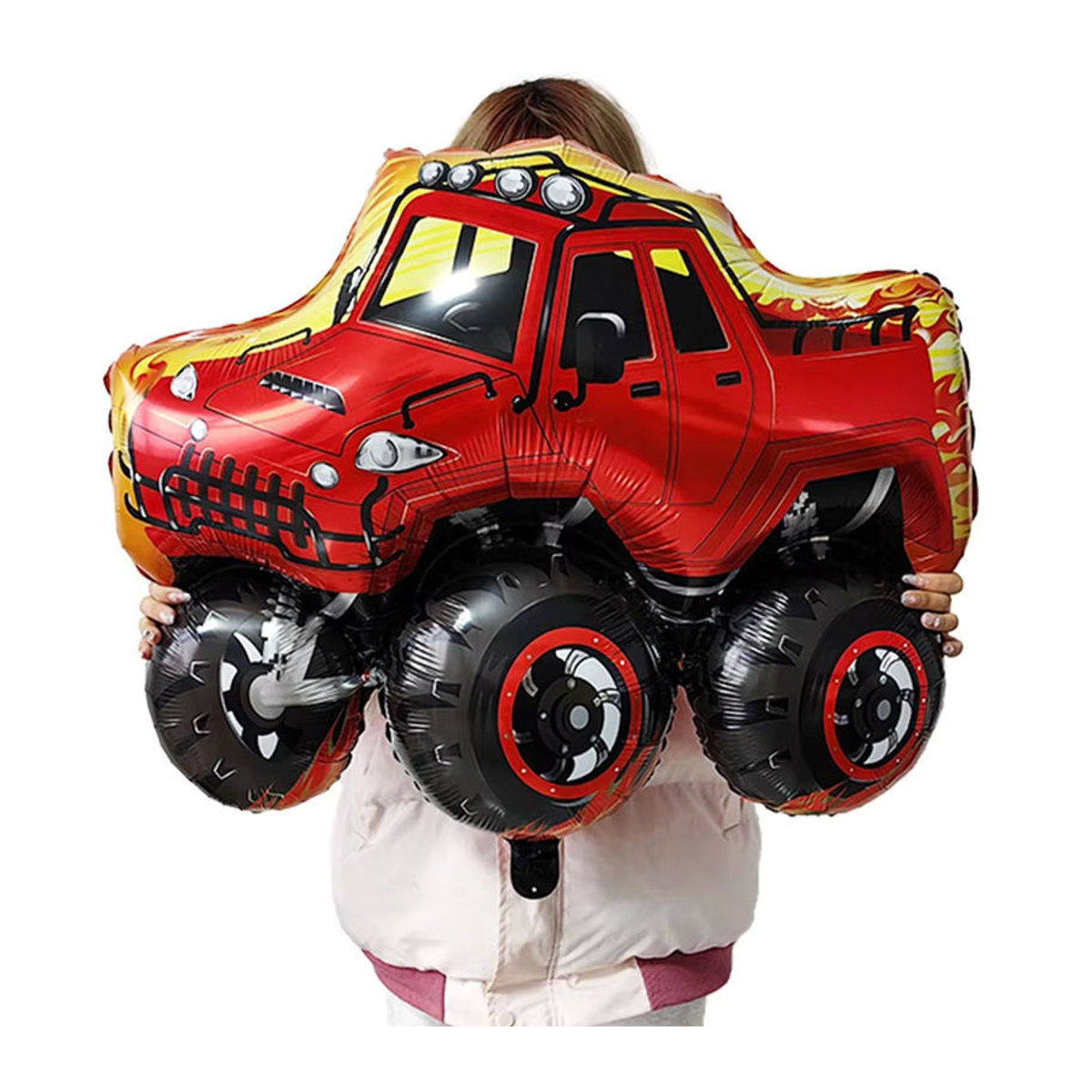 PartiesTour Monster Truck Folienballons in Rot für Kindergeburtstage und Auto-Themenpartys - Bild 3
