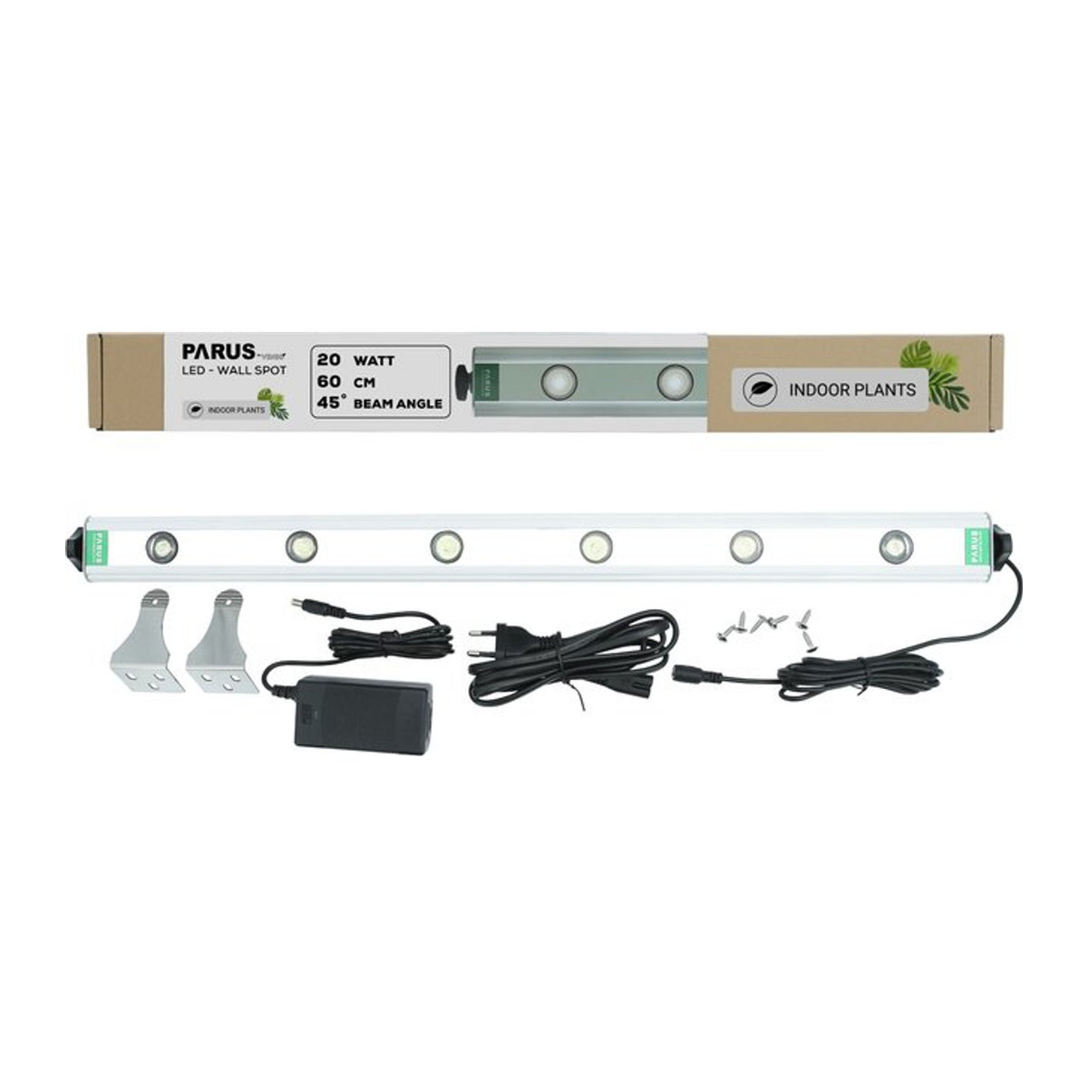 Parus by Venso LED Wandstrahler Weiß 60cm mit 45 Grad Abstrahlwinkel als minimalistische LED Wachstumslampe für Zimmerpflanzen und Wandbegrünung - Bild 1