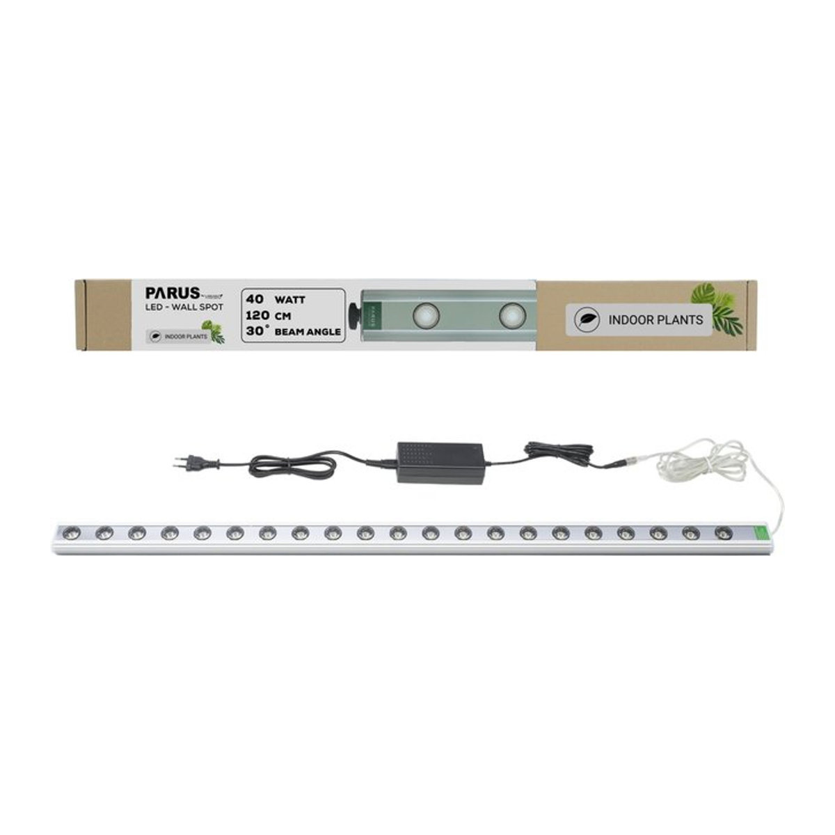 Parus by Venso Wall Spot LED Wachstumslampe 120cm, Alufarben, Strahler mit 30 Grad Abstrahlwinkel für Zimmerpflanzen und Wandbegrünung - Bild 1