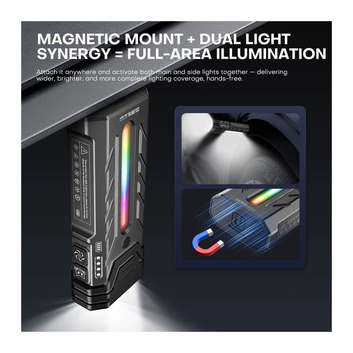 PASIION Multifunktionale tragbare LED-Taschenlampe mit Magnet für Wandern und Camping, 5200 Lumen - Bild 3