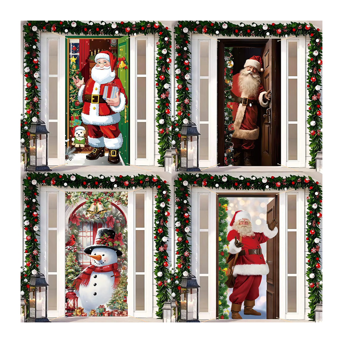 PATIMATE Weihnachts-Hängebanner für Veranda und Tür, mehrfarbige Textil-Dekoration für Zuhause - Bild 3