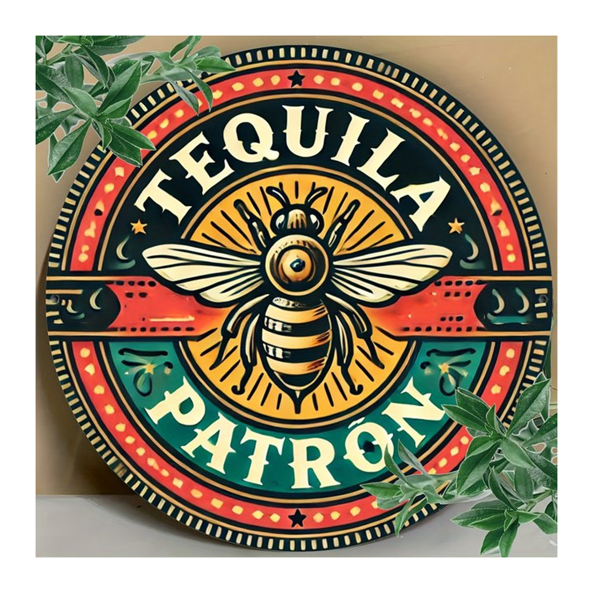 Patron Tequila Vintage Wandkunstschild aus Metall in Mehrfarbig - Bild 1