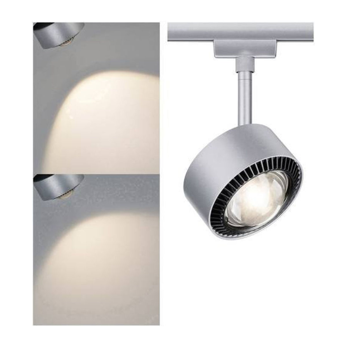Paulmann Aldan URail LED Schienensystem-Leuchte, 9W, Chrom und Schwarz, B/H/T: 9,8 x 17 x 9,8 cm - Bild 1