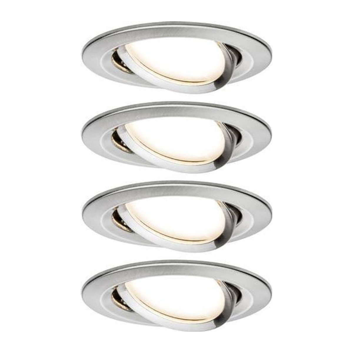 Paulmann Coin Slim LED-Einbauleuchten 4er Set in Eisen gebürstet mit 18W und minimalistischem Design - Bild 1