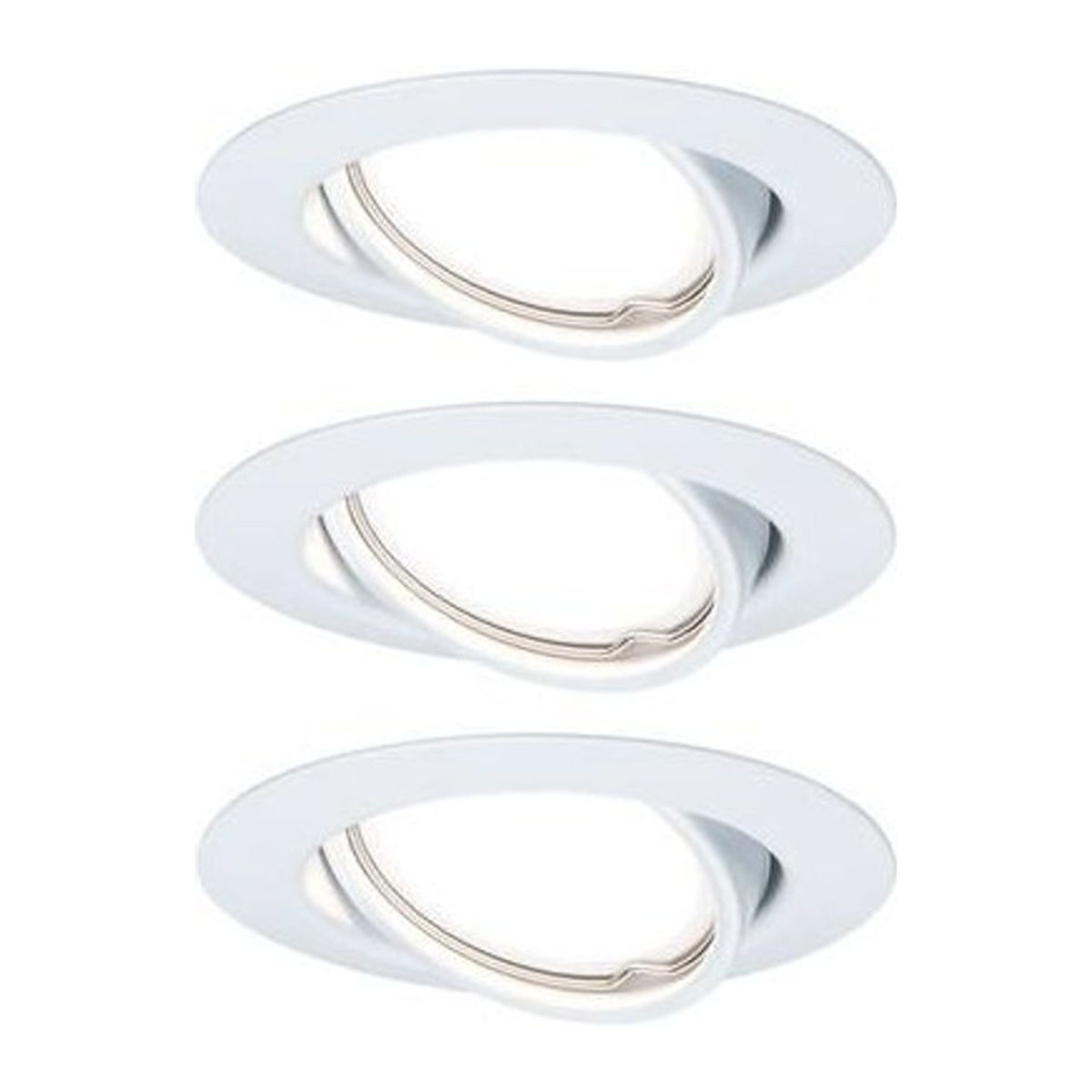 Paulmann Einbaustrahler 3er Set GU10 Weiß Metall Minimalistisch Warmweiß 15W - Bild 1