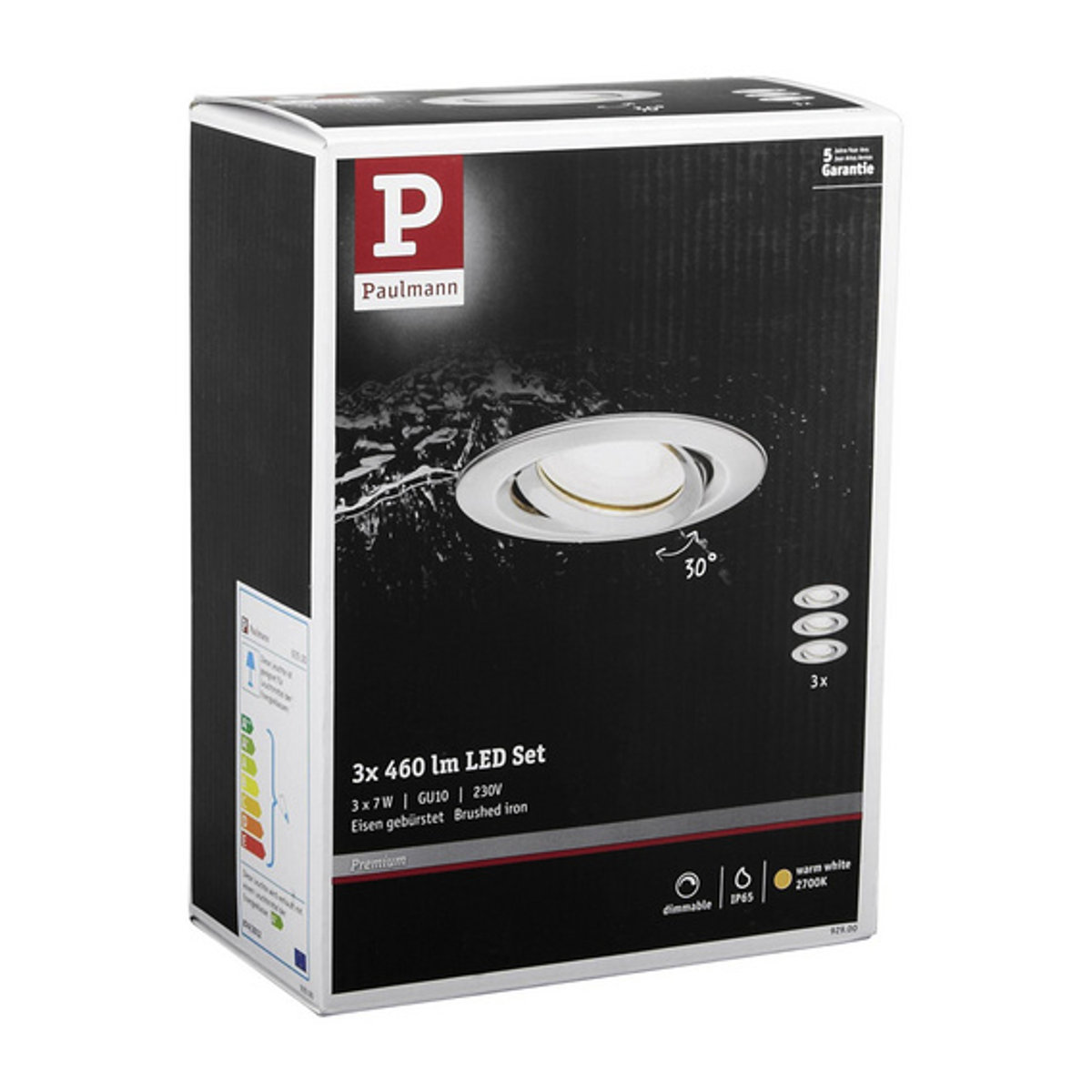Paulmann LED-Einbaustrahler Nova GU10 in Silber gebürstet mit warmweißem Licht - Bild 2