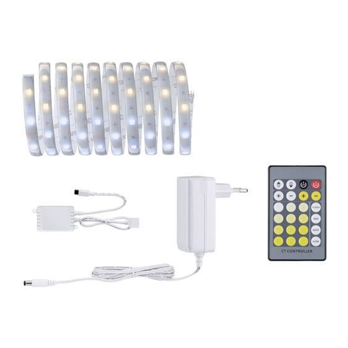 Paulmann LED-Streifen-Basisset mit Stecker 24V in Warmweiß und Silber - Bild 1