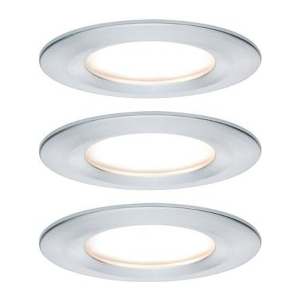Paulmann Nova Coin LED Einbaustrahler 3er Set, Warmweiß, Aluminium, alufarben - Bild 1