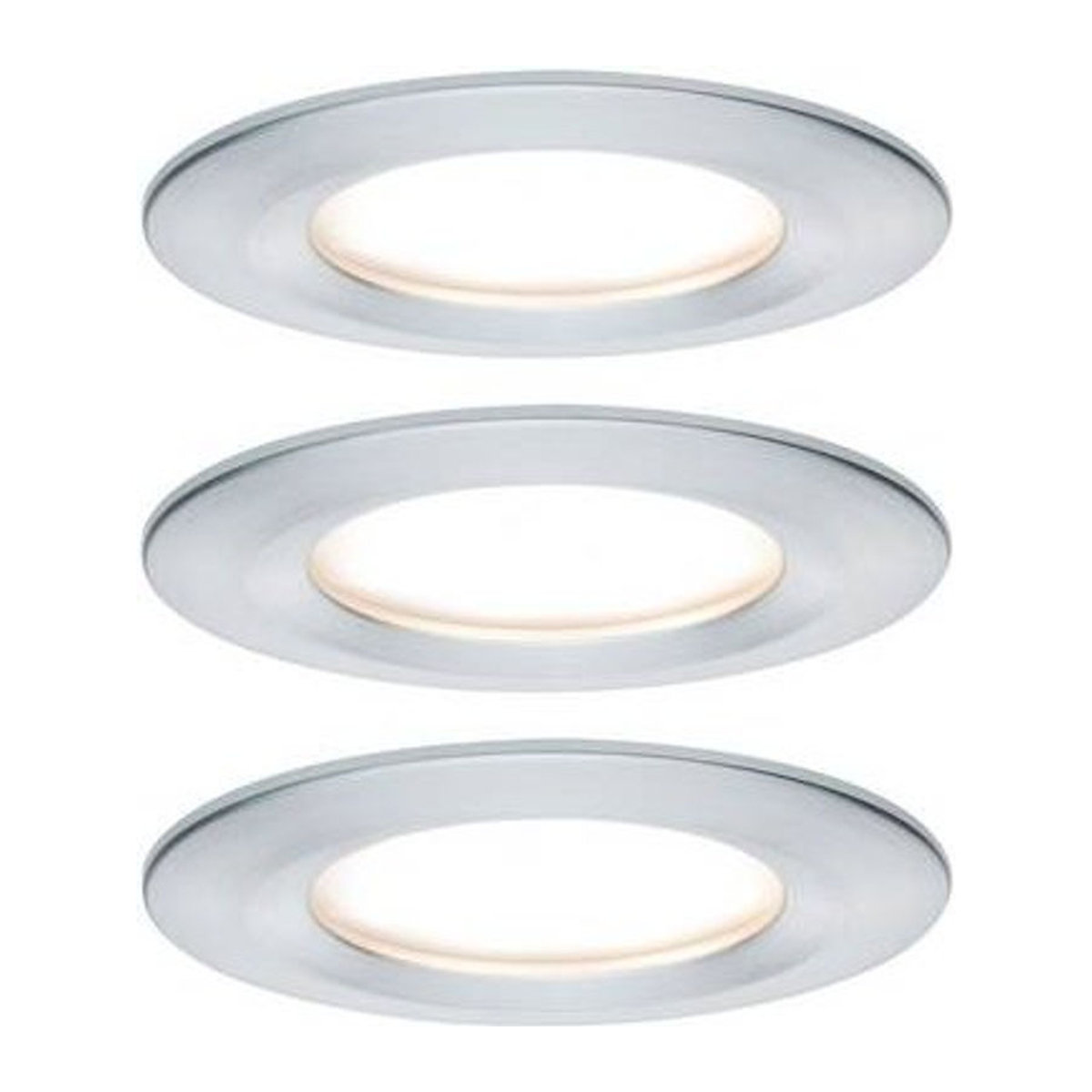 Paulmann Nova LED Bad-Einbaustrahler 3er Set, Silber, Aluminium, Warmweiß, 18W, IP44 - Bild 1