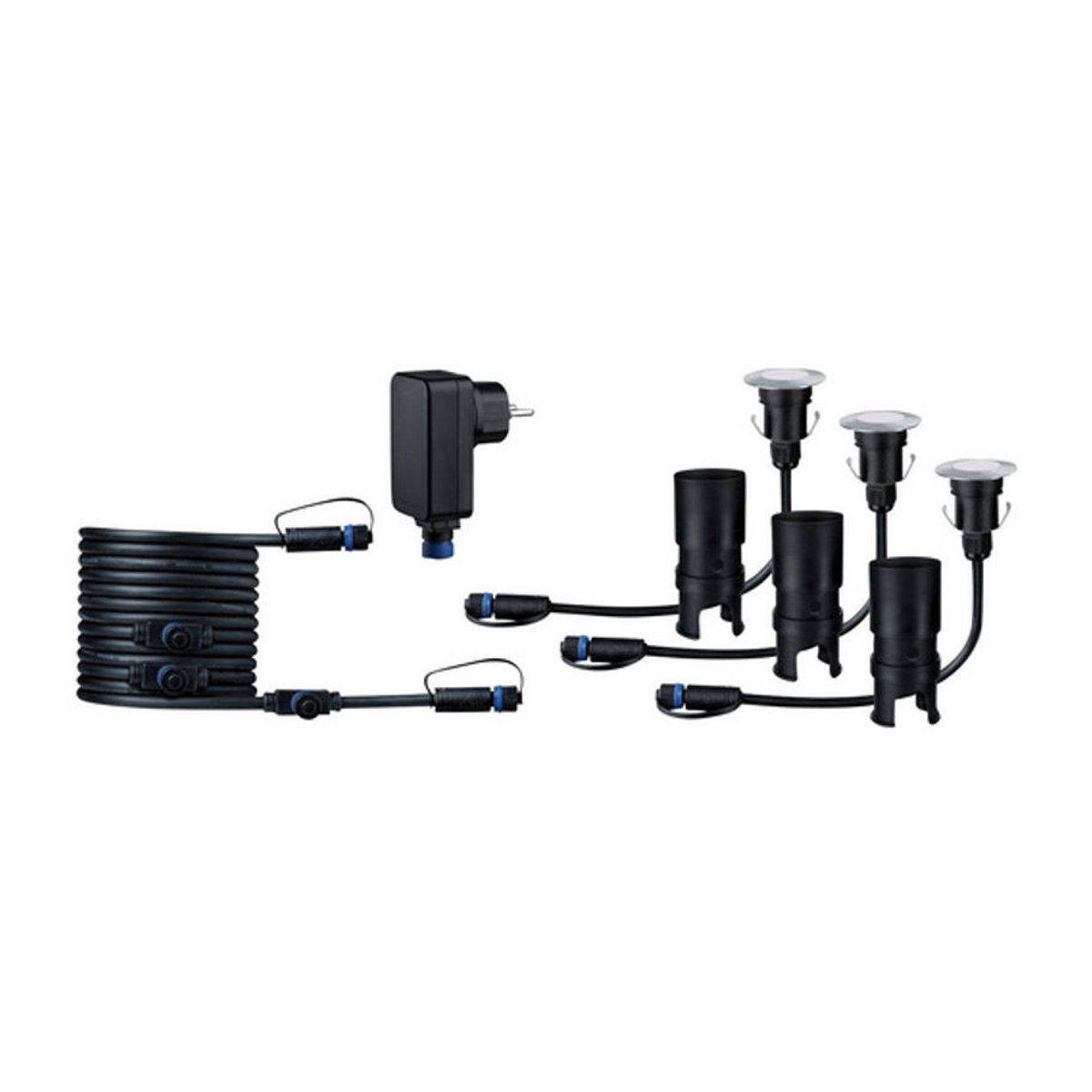 Paulmann Plug & Shine LED-Außeneinbauleuchten Basis-Set 3er Set in Edelstahl/Silber mit 7.5W Warmweiß IP65 - Bild 2