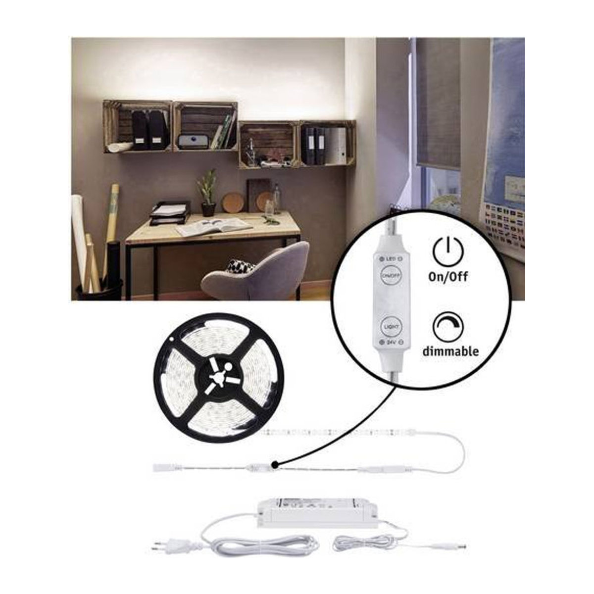 Paulmann SimpLED LED-Streifen-Komplettset in Neutralweiß, 50 cm, Weiß - Bild 1