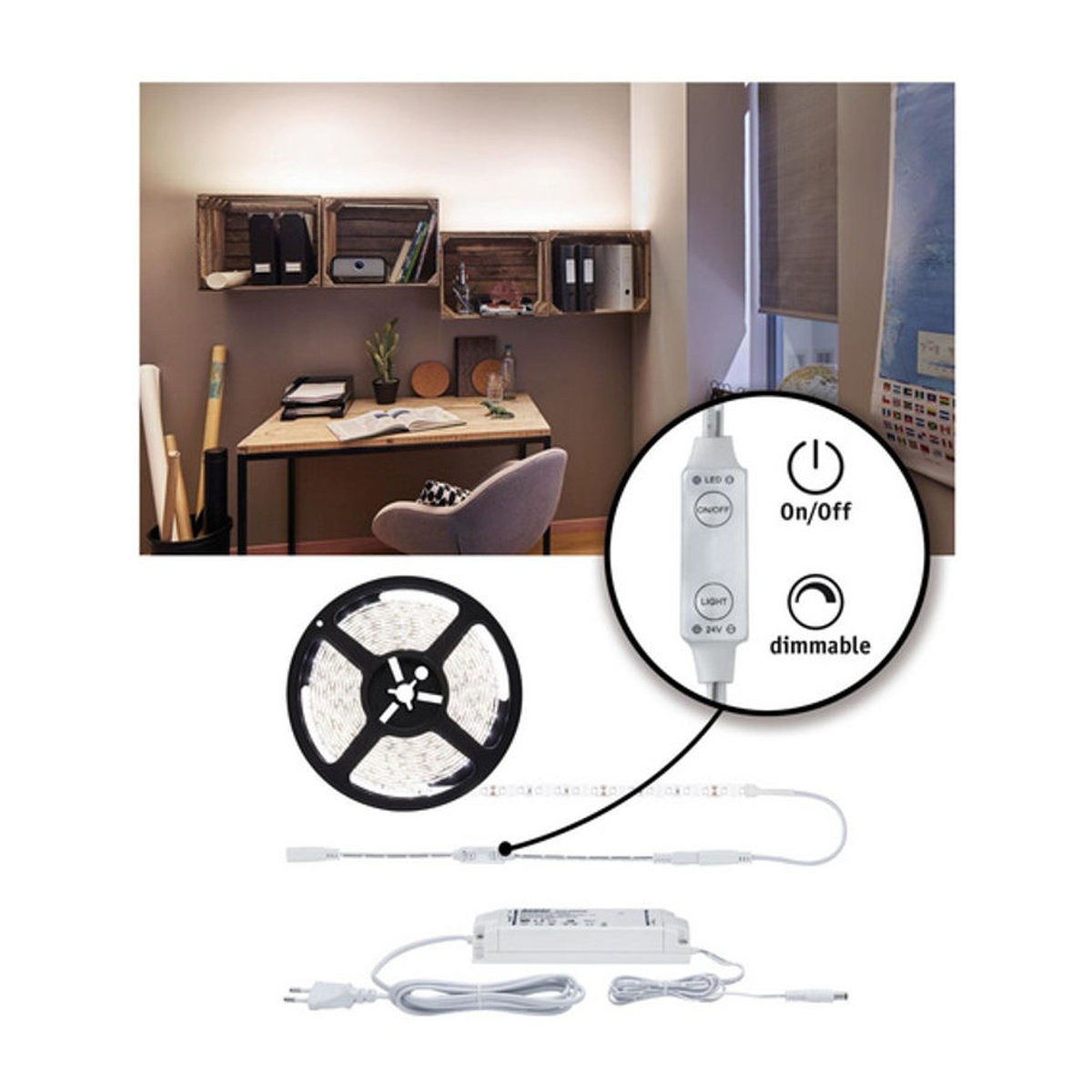 Paulmann SimpLED LED-Streifen-Komplettset in Neutralweiß, 50 cm, Weiß - Bild 5