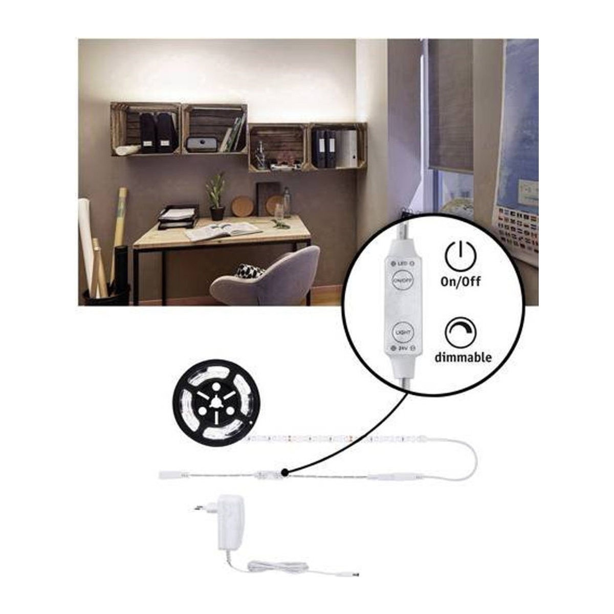 Paulmann SimpLED LED-Streifen-Komplettset mit Stecker, Neutralweiß, Weiß - Bild 1