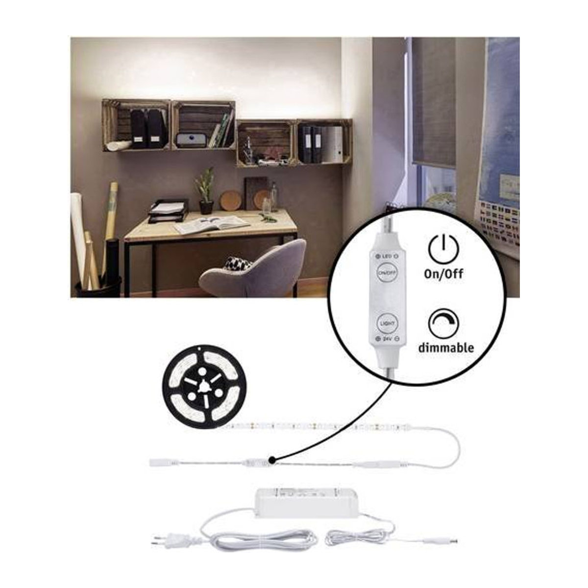 Paulmann SimpLED LED-Streifen-Komplettset mit Stecker, Neutralweiß, Weiß, Länge: 300 cm - Bild 1