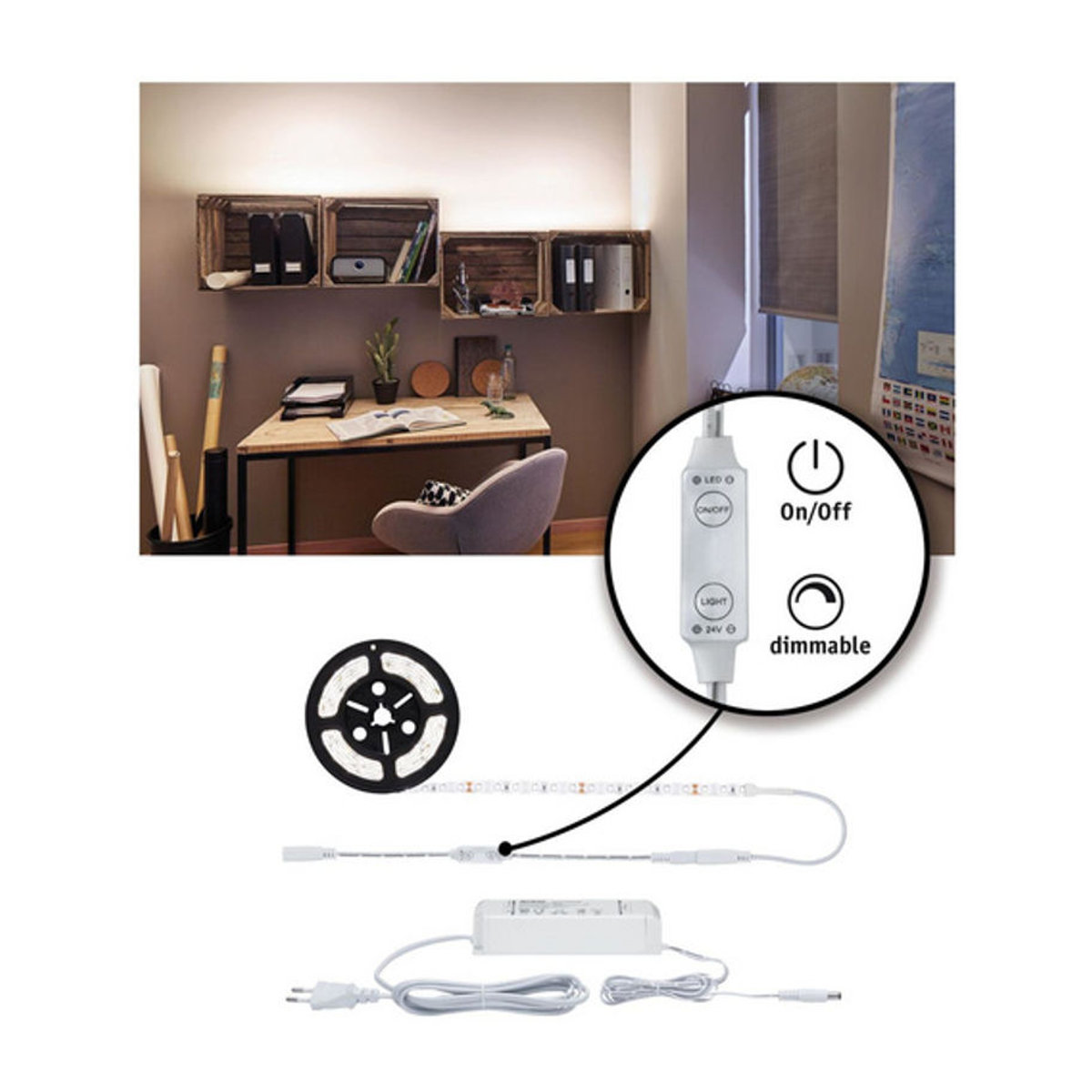 Paulmann SimpLED LED-Streifen-Komplettset mit Stecker, Neutralweiß, Weiß, Länge: 300 cm - Bild 3