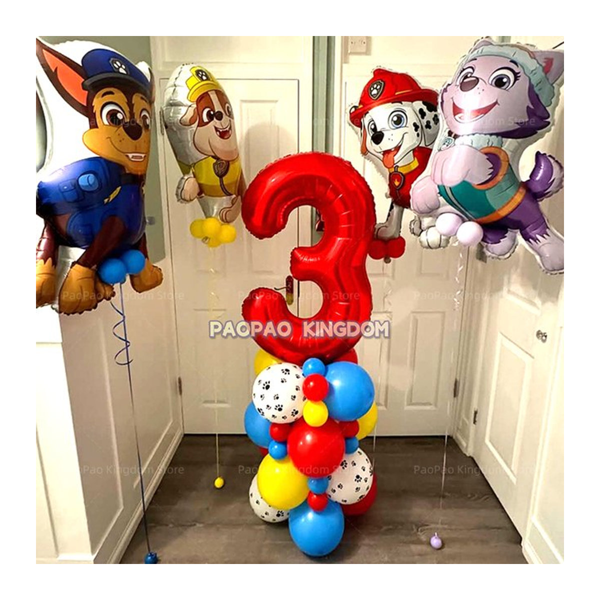 PAW Patrol Ballonbogen Set mit Latexballons und Zahlenballons in Mehrfarbig für deine Geburtstagsparty - Bild 1