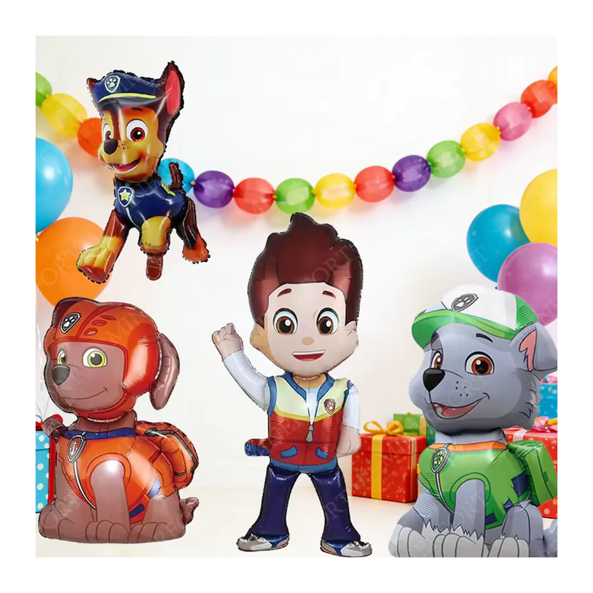 Paw Patrol Folien-Aluminiumballons Set mit Chase, Rocky und Skye für Kindergeburtstage und Babypartys, mehrfarbig - Bild 5