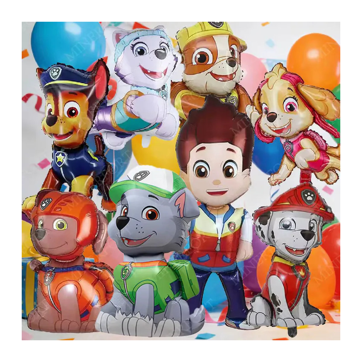 Paw Patrol Folien-Aluminiumballons Set mit Chase, Rocky und Skye für Kindergeburtstage und Babypartys, mehrfarbig - Bild 6