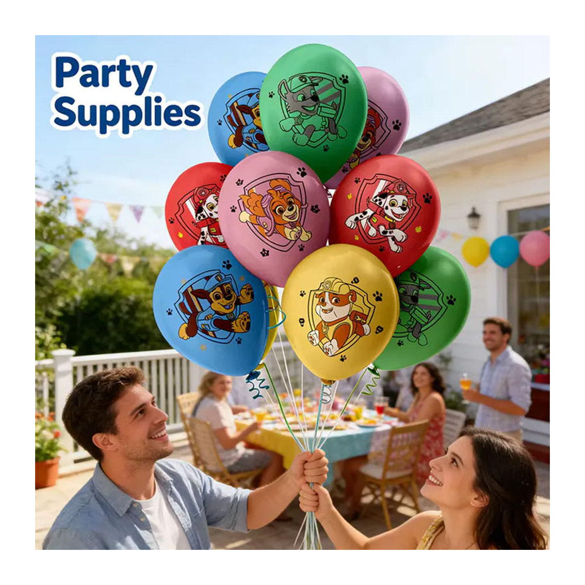 Paw Patrol Latexballons mit Chase, Skye und Marshall für deine Geburtstagsparty Dekoration, 12 Stück, mehrfarbig, rund - Bild 2
