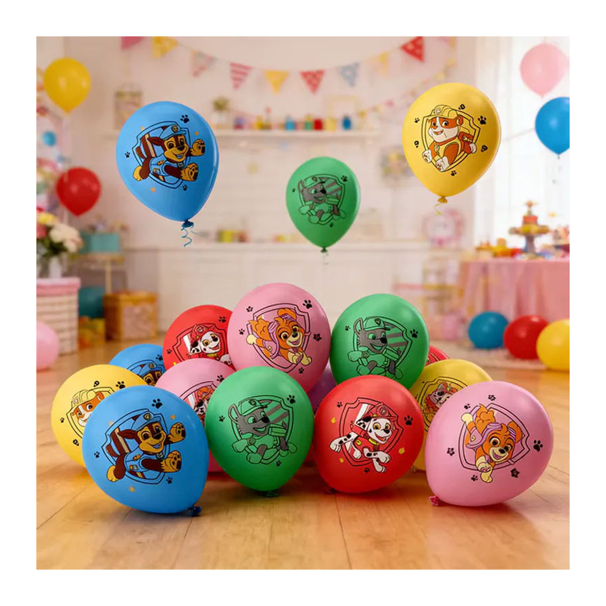 Paw Patrol Latexballons mit Chase, Skye und Marshall für deine Geburtstagsparty Dekoration, 12 Stück, mehrfarbig, rund - Bild 3