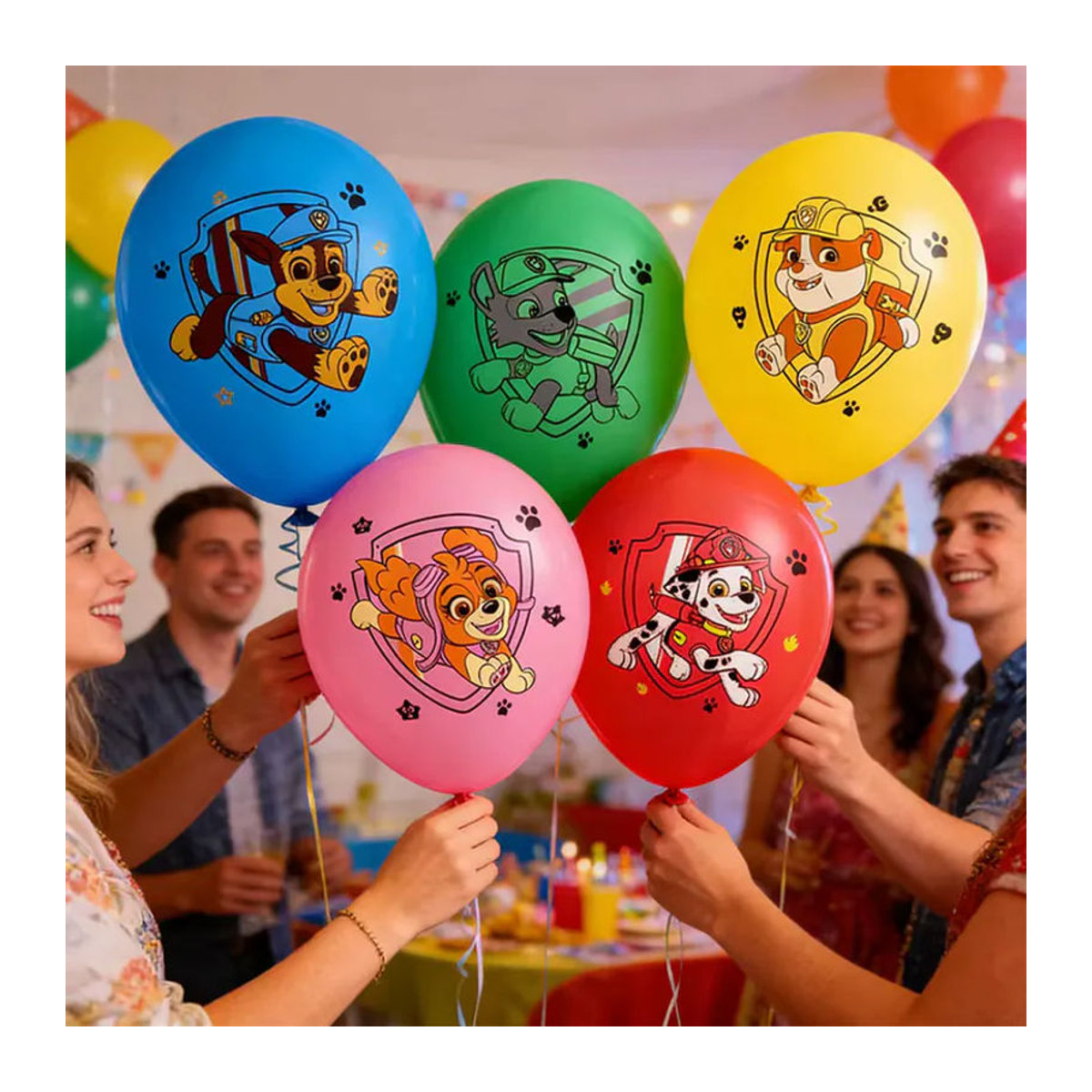 Paw Patrol Latexballons mit Chase, Skye und Marshall für deine Geburtstagsparty Dekoration, 12 Stück, mehrfarbig, rund - Bild 4