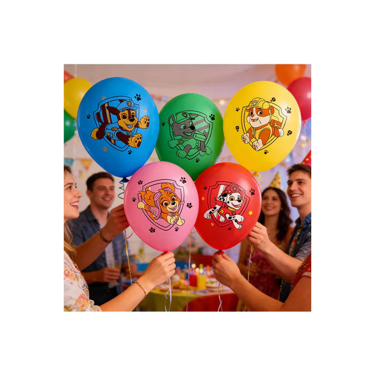 Paw Patrol Latexballons mit Chase, Skye und Marshall für deine Geburtstagsparty Dekoration, 12 Stück, mehrfarbig, rund - Bild 7