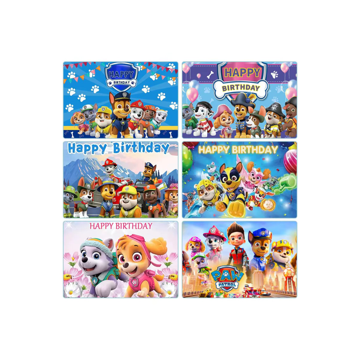 Paw Patrol Party-Hintergrund Banner für Kindergeburtstage, mehrfarbig und gelb, B/H: 100 x 150 cm - Bild 5