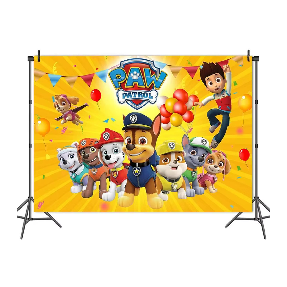 Paw Patrol Party Hintergrund Dekoration für Kinder Geburtstag Poster Vorlage im Querformat, mehrfarbig - Bild 2