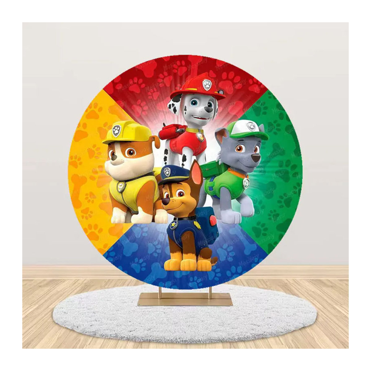 PAW Patrol Runde Hintergrunddekoration für Baby-Geburtstage und Babypartys, Mehrfarbig - Bild 3