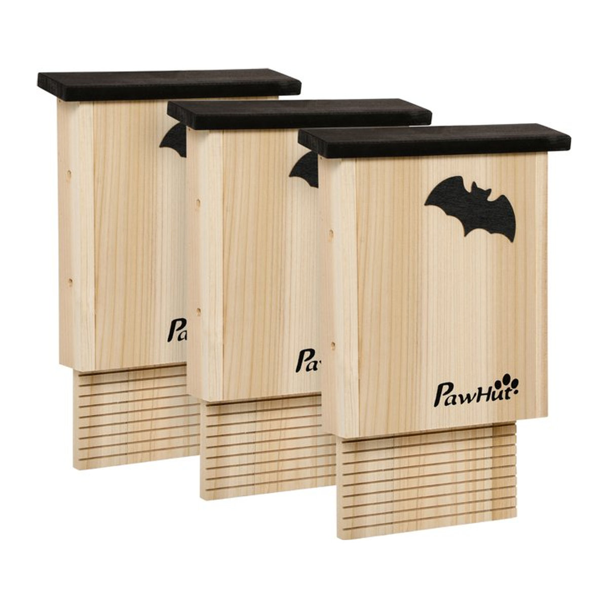 PawHut Fledermauskasten 3er-Set aus Tannenholz in Braun zum Aufhängen - Bild 1