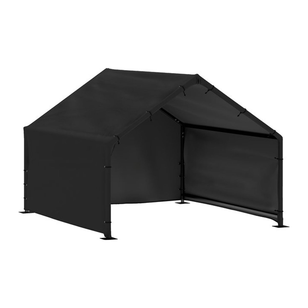 PawHut Hundehütte Schwarz mit wasser- und UV-beständiger Überdachung für kleine mittelgroße und große Hunde bis 30 kg B/T/H: 125 x 110 x 93 cm - Bild 1