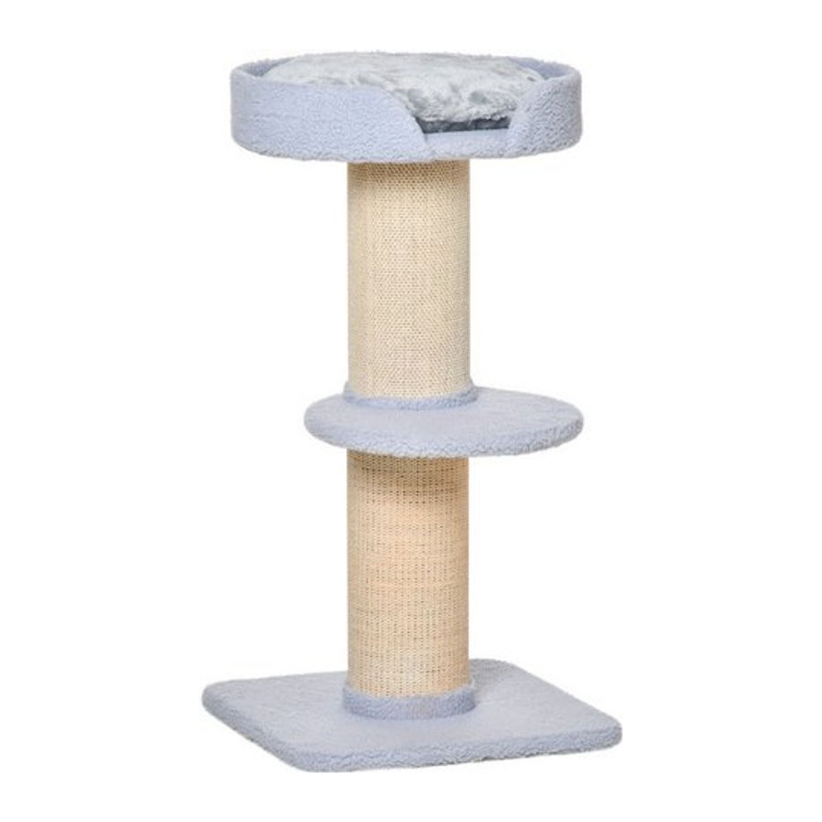PawHut Kratzbaum aus Holz und Textil in Grau oder Blau, B/T/H: 45 x 45 x 91 cm - Bild 2