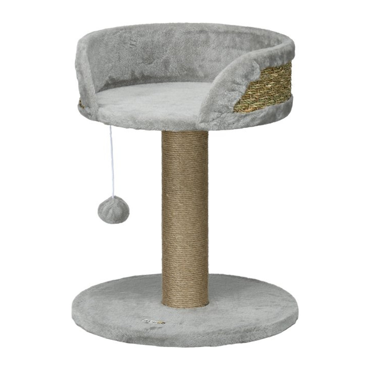 PawHut Kratzbaum klein für Katzen in Grau mit Spielball und Liegefläche, B/T/H: 40 x 40 x 49 cm - Bild 1