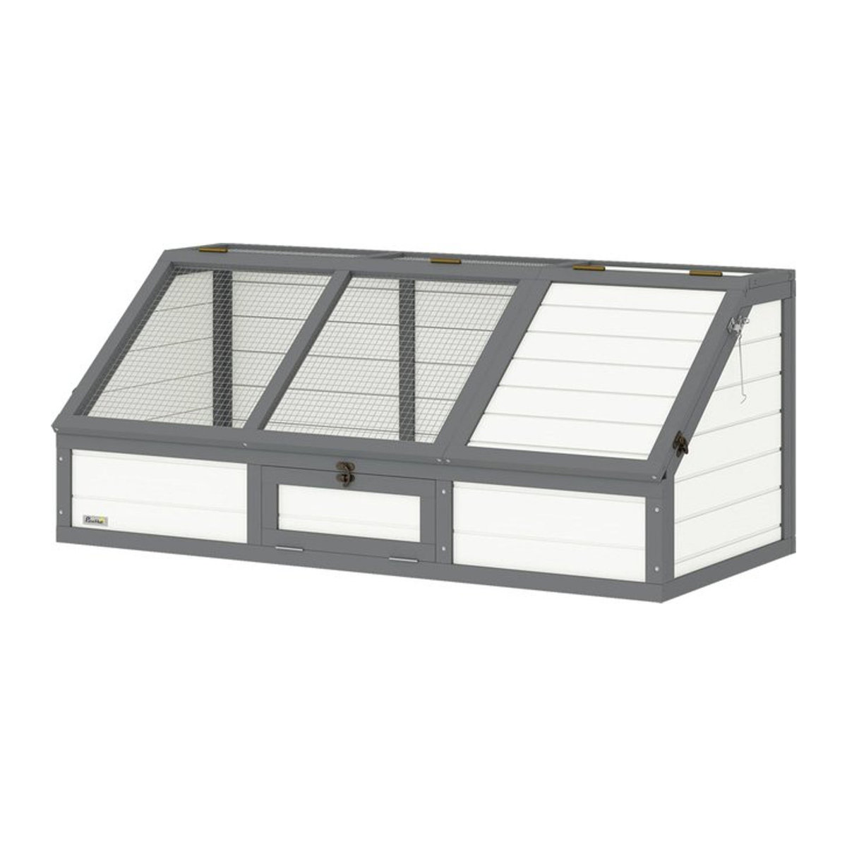 PawHut Schildkrötenhaus aus Kiefernholz in Weiß B/H/L: 55 x 50 x 120 cm - Bild 1