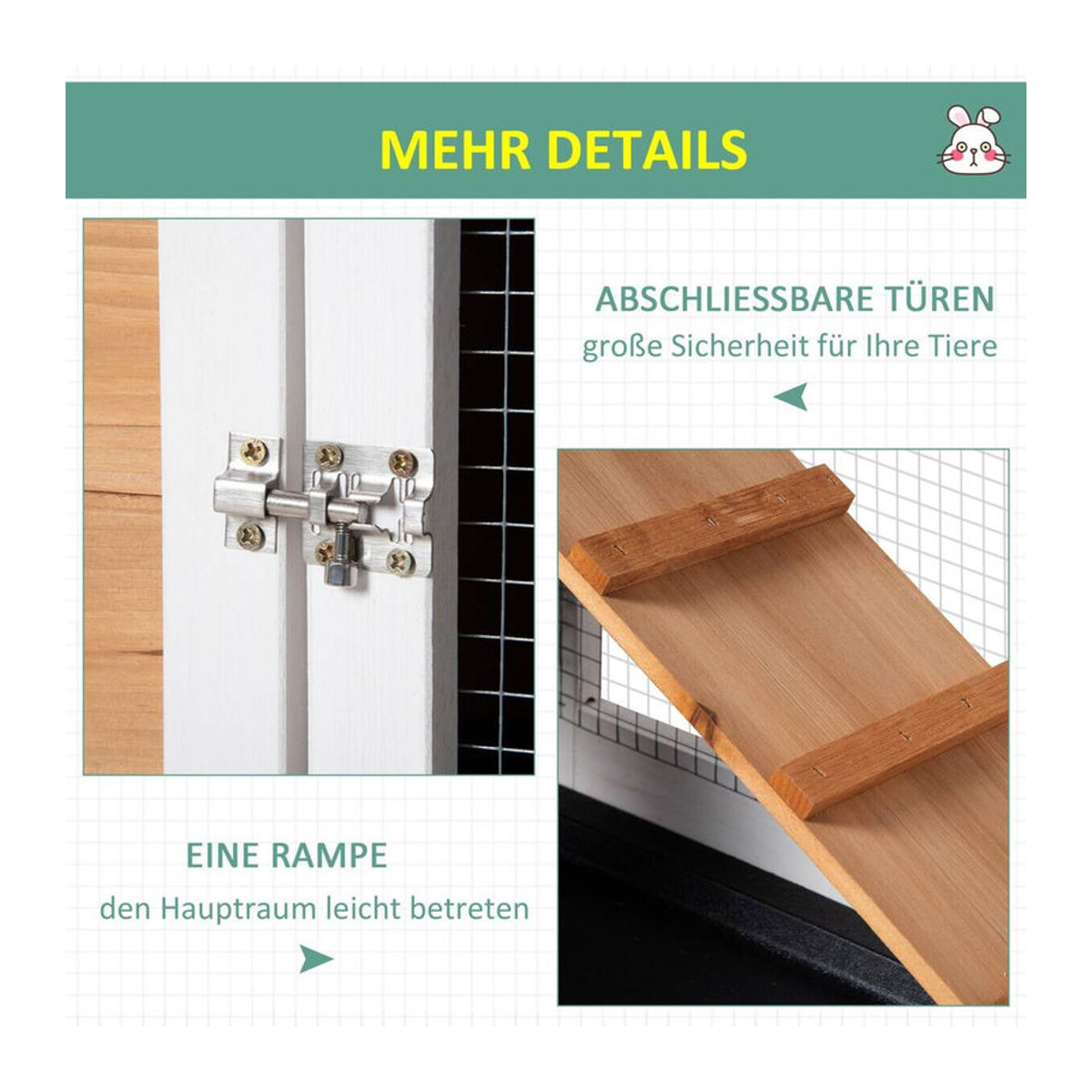 PawHut Stall Gelb aus Polypropylen B/H/L: 53 x 230 x 93,5 cm - Bild 1