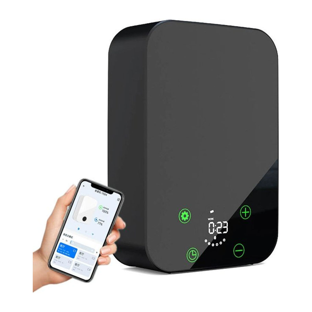 PDQ Elektrischer Aromatherapie-Diffusor Wandmontiert Schwarz Modernes Design für Große Räume - Bild 1