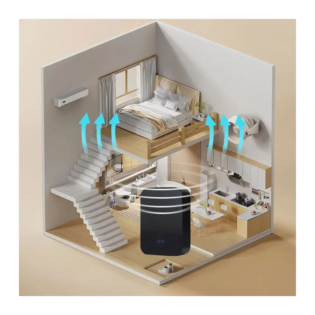 PDQ Elektrischer Aromatherapie-Diffusor Wandmontiert Schwarz Modernes Design für Große Räume - Bild 6
