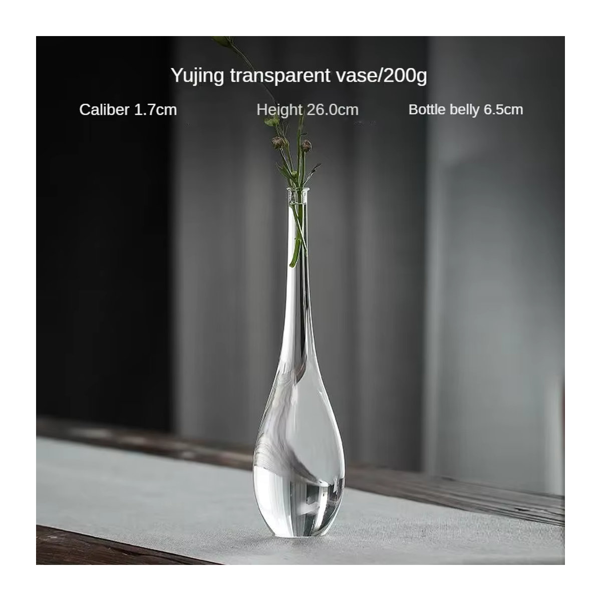PDQ Glasvase im japanischen Zen-Stil, transparente bauchige Guanyin-Vase für Schnittblumen und Topfpflanzen in minimalistischem Design - Bild 6