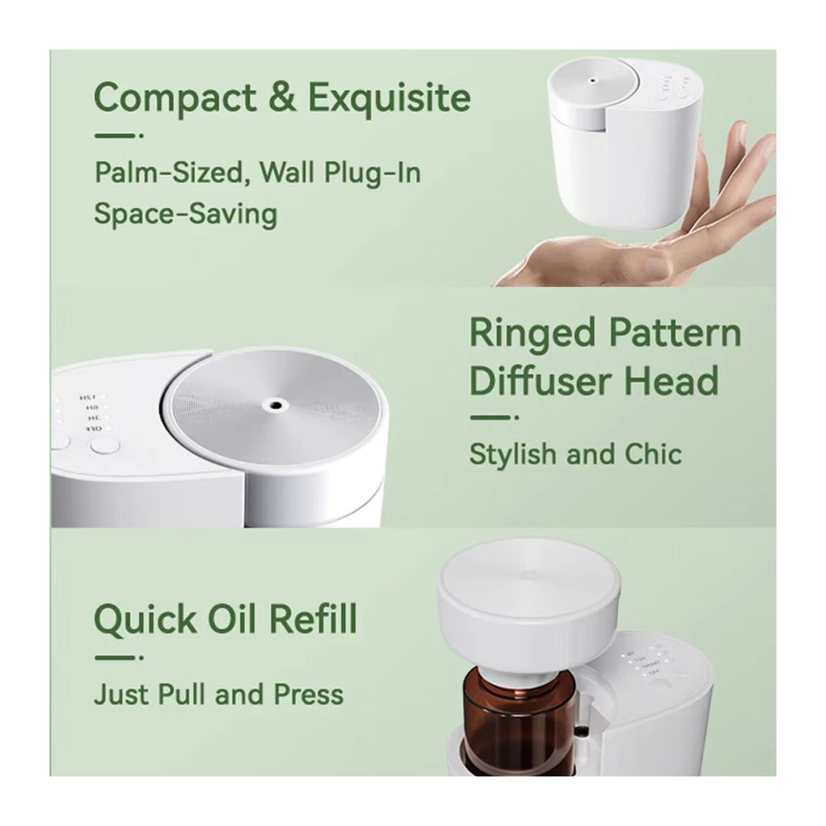 PDQ Plug-in-Diffusor wasserlose Duftluftmaschine mit Bluetooth-Steuerung für ätherische Öle in Schwarz oder Weiß - Bild 4