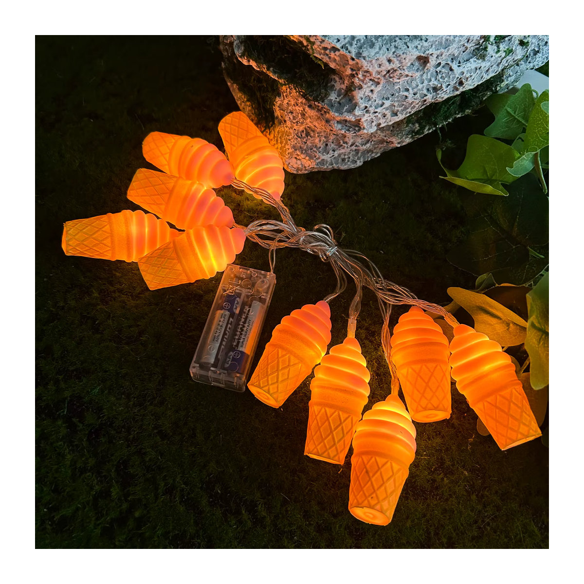 Peach Forest LED Eiswürfel Lichterkette in Rosa mit 10 Leuchten für Dekorationen - Bild 4