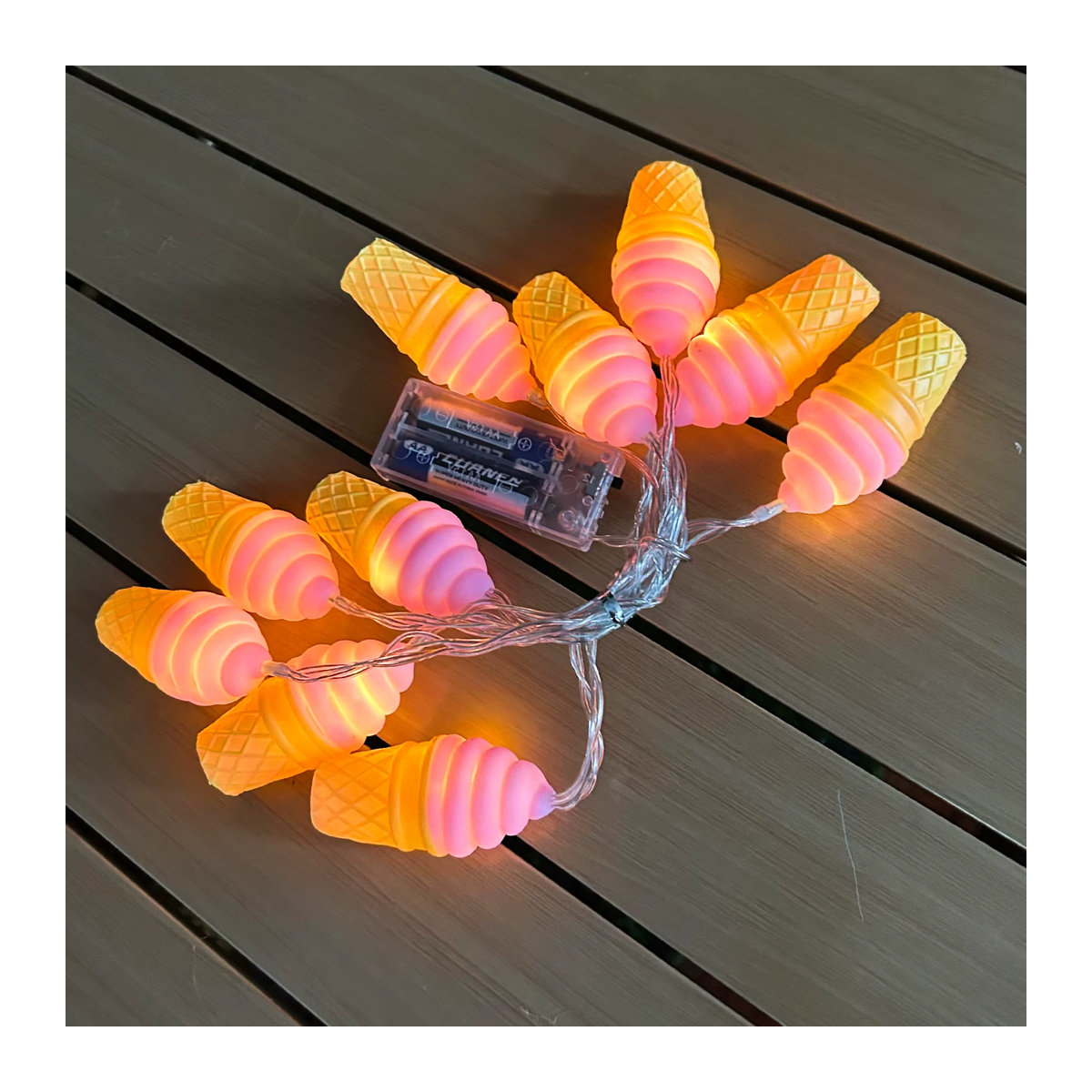 Peach Forest LED Eiswürfel Lichterkette in Rosa mit 10 Leuchten für Dekorationen - Bild 6