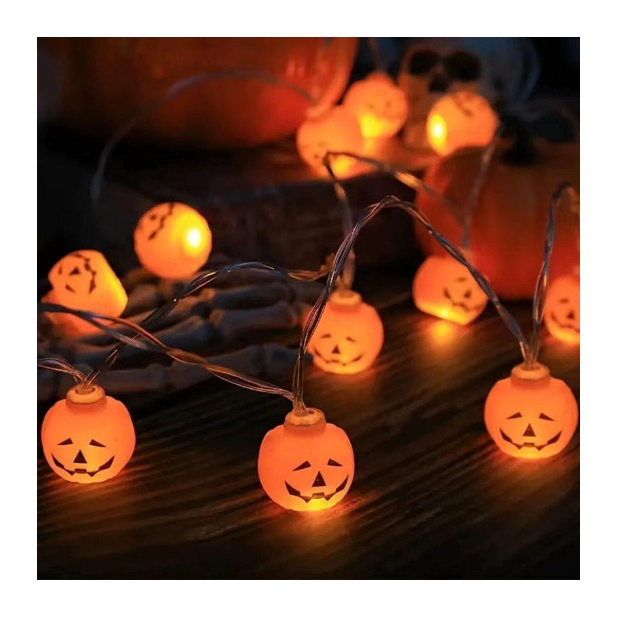 Peach Forest LED Halloween Mini Kürbis Lichterkette in Orange, batteriebetrieben, dekorative Lampe für dein Zuhause und Partys - Bild 2