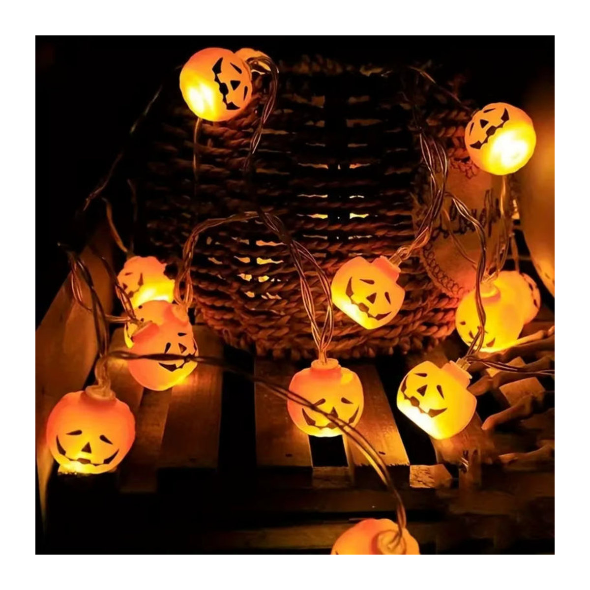Peach Forest LED Halloween Mini Kürbis Lichterkette in Orange, batteriebetrieben, dekorative Lampe für dein Zuhause und Partys - Bild 5