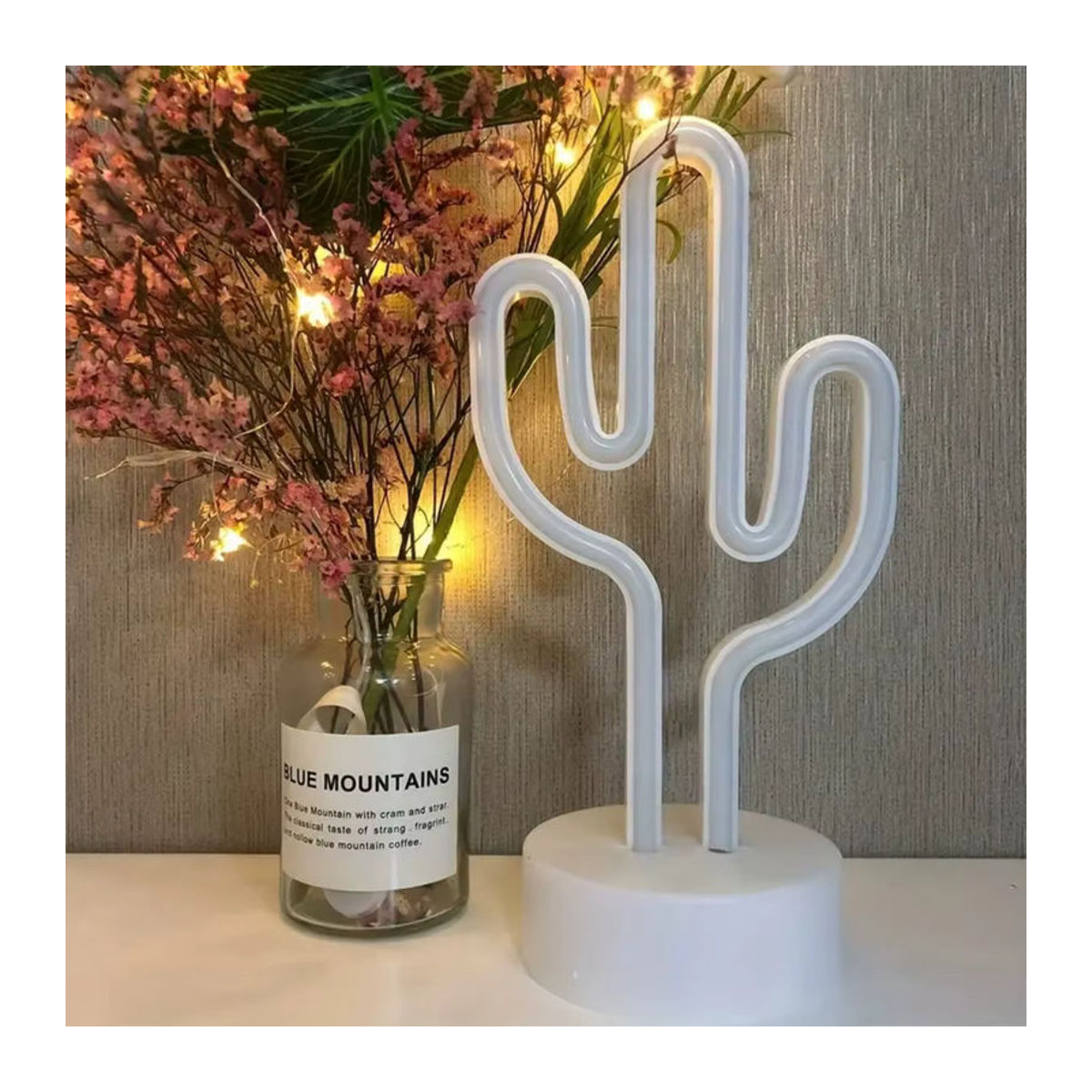 Peach Forest LED Kaktus Neon Nachttischlampe in Grün für Dekoration im Schlafzimmer oder auf dem Schreibtisch - Bild 2