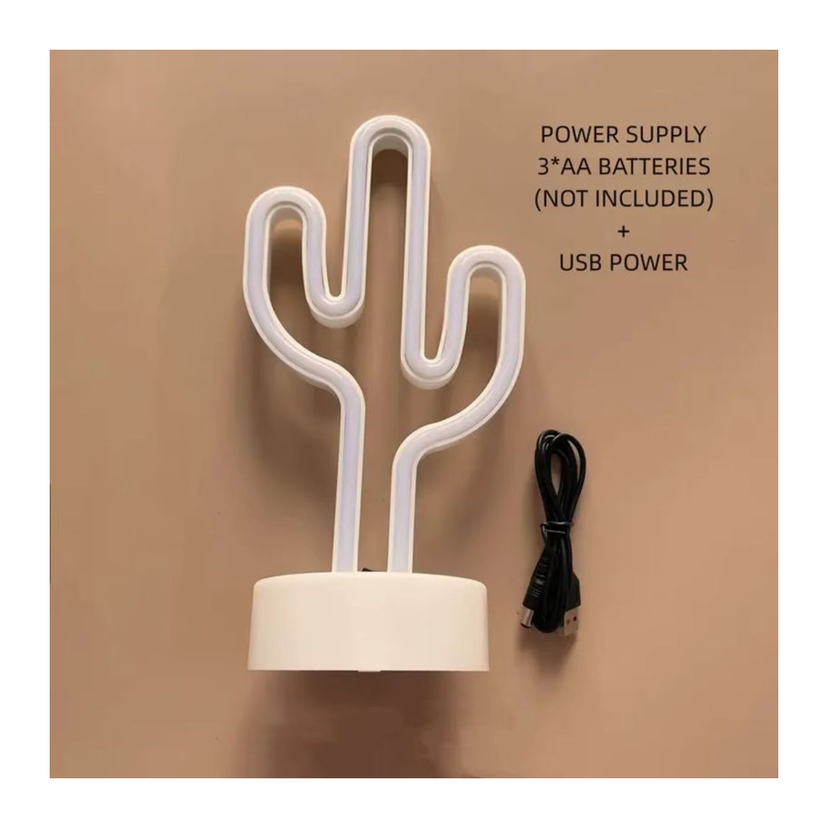 Peach Forest LED Kaktus Neon Nachttischlampe in Grün für Dekoration im Schlafzimmer oder auf dem Schreibtisch - Bild 3