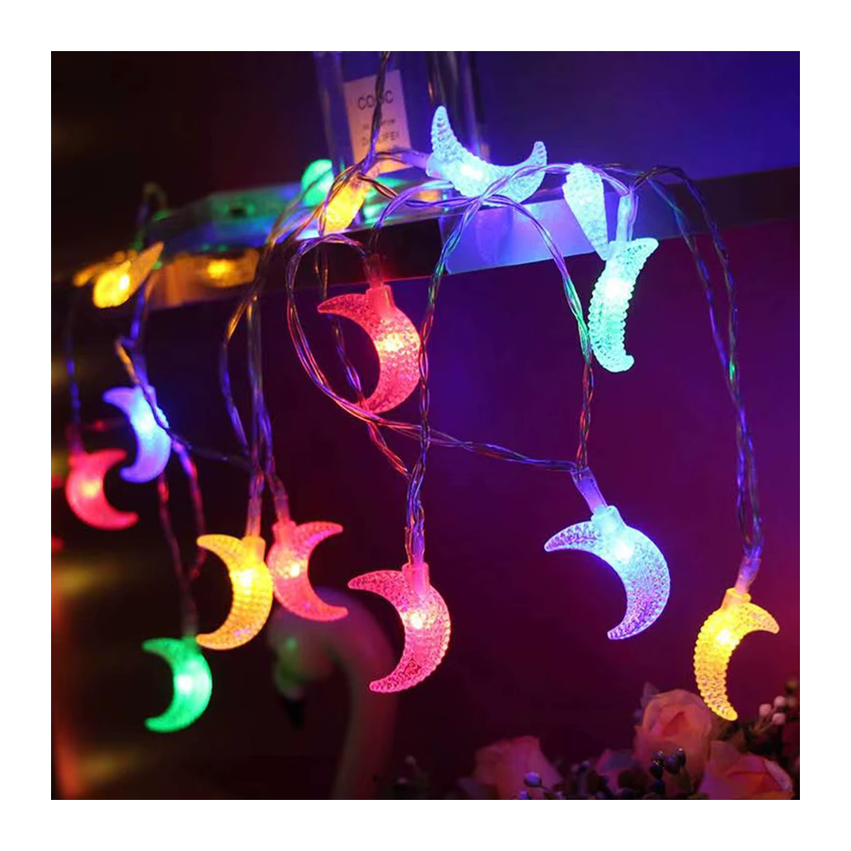 Peach Forest LED Ramadan Mond Lichterkette in Weiß, batteriebetrieben für Dekoration im Haus und Garten - Bild 3