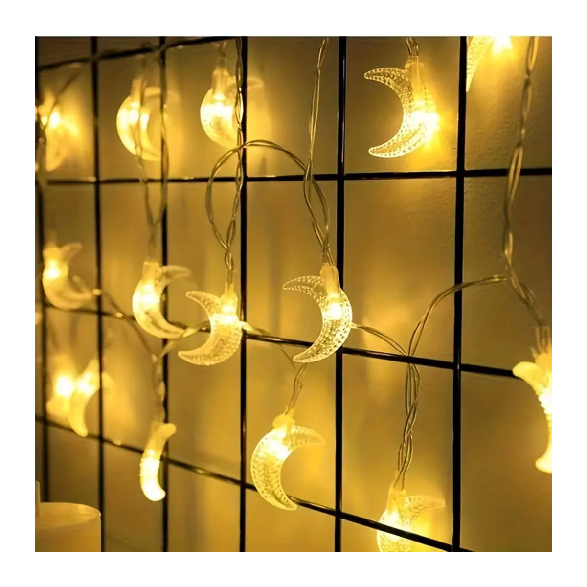 Peach Forest LED Ramadan Mond Lichterkette in Weiß, batteriebetrieben für Dekoration im Haus und Garten - Bild 4