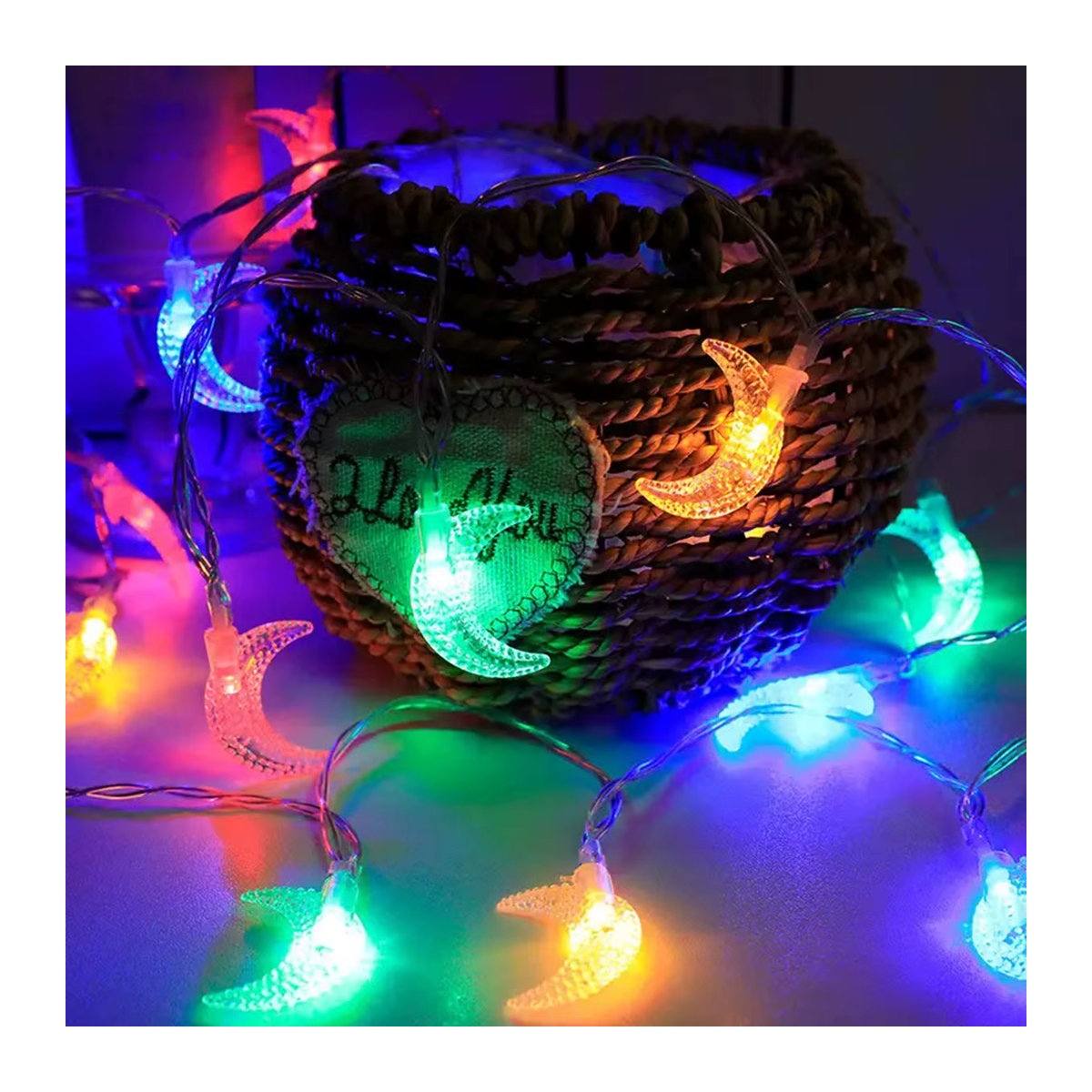 Peach Forest LED Ramadan Mond Lichterkette in Weiß, batteriebetrieben für Dekoration im Haus und Garten - Bild 5