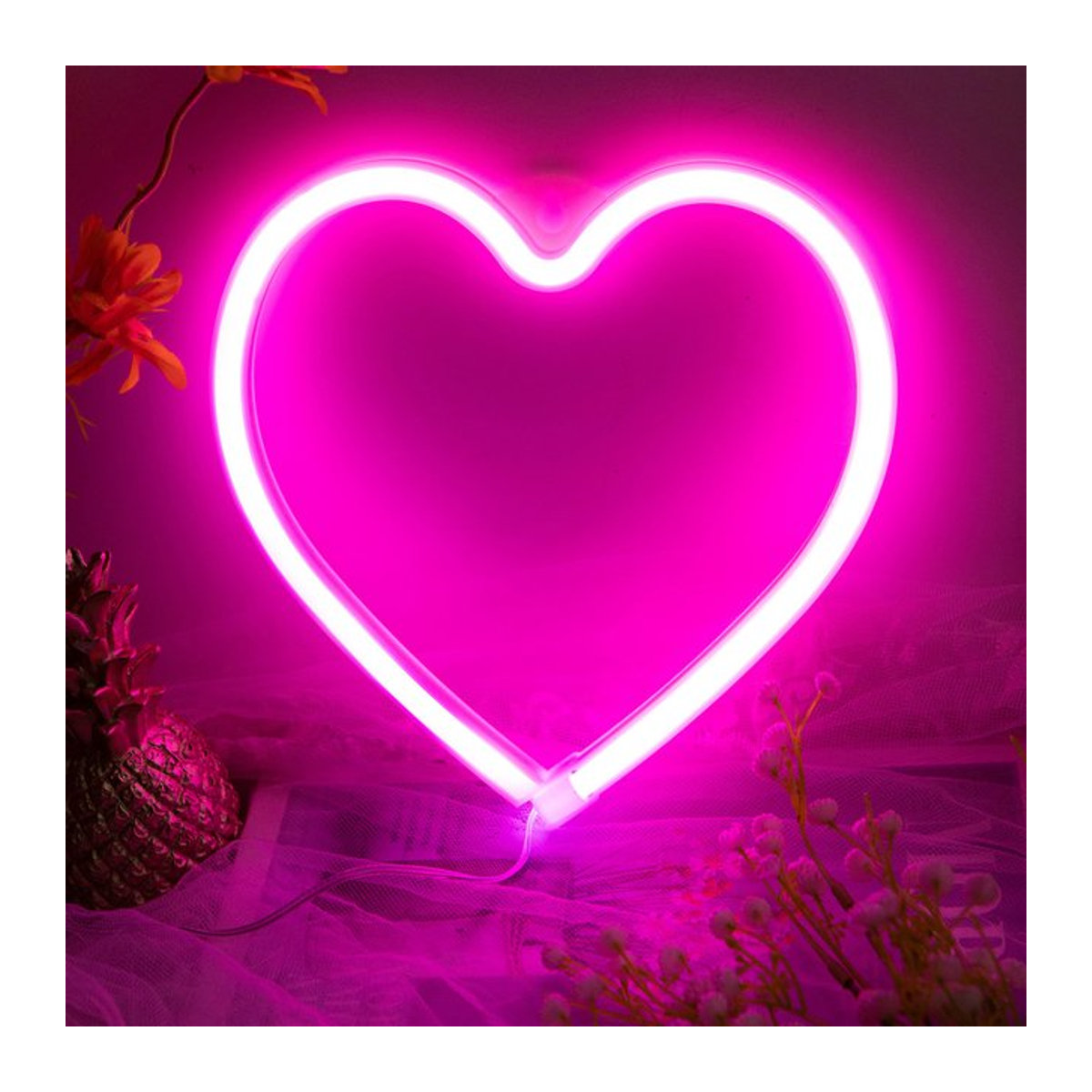 Peach Forest Neon Herz LED Lampe in Rosa zur Wanddekoration - Bild 1